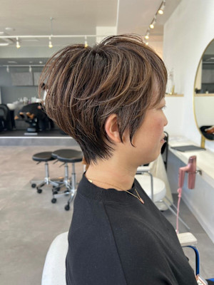 ◇大人可愛い40代50代60代ショートボブショート白髪ぼかし