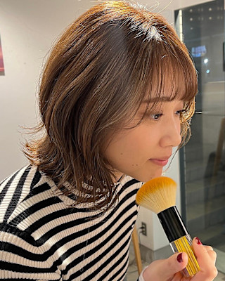 オレンジベージュ×外ハネボブ