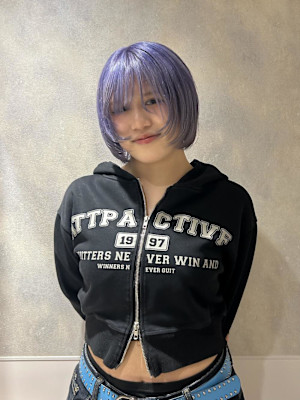 ブリーチベースでつくる透明感ラベンダーボブ