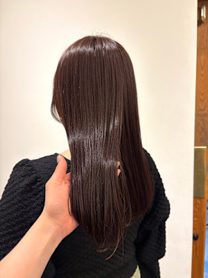 ピンクブラウン　春カラー　ヘアカラー　暖色カラー　ヘアカラー