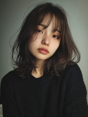 レイヤーロング/ハッシュカット/シルキーベージュ/鶴舞/髪質