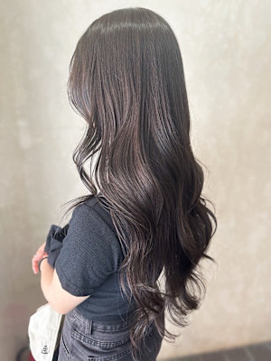 透明感ラベンダーブラウンの艶髪