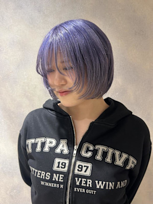 ブリーチベースでつくる透明感ラベンダーボブ