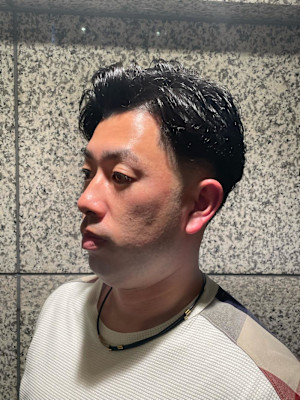 銀座フェード×パーマ