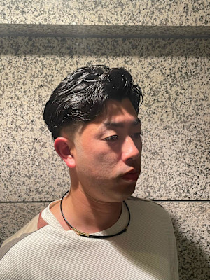 銀座フェード×パーマ