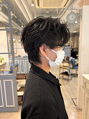 メンズナチュラルなシャドウパーマでスタイリング簡単