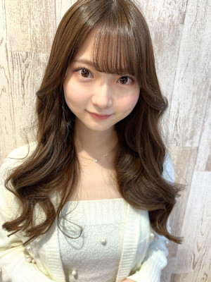 山村デジタルパーマ/サイドバング韓国風ロング/前髪カット銀座