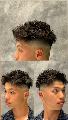 ピンパーマ×フェード