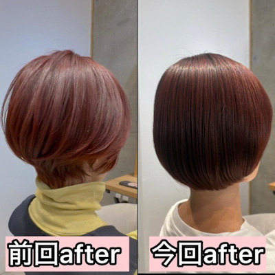 ◇大人40代50代60代ショートボブ丸みショート白髪ぼかし