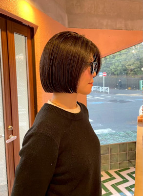 ミニボブ×縮毛矯正