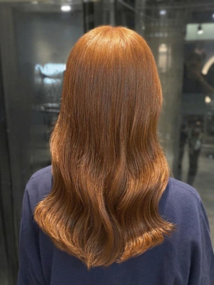 オレンジベージュ/ロング/薬院