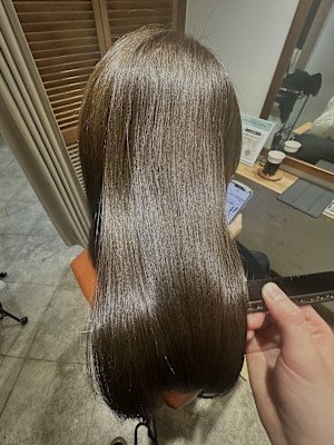 レイヤーロング/ハッシュカット/シルキーベージュ/鶴舞/髪質