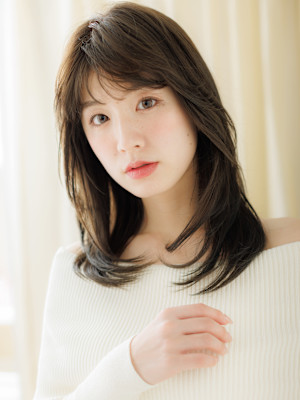 グレージュブラウン大人美人ハッシュレイヤーロング30代40代