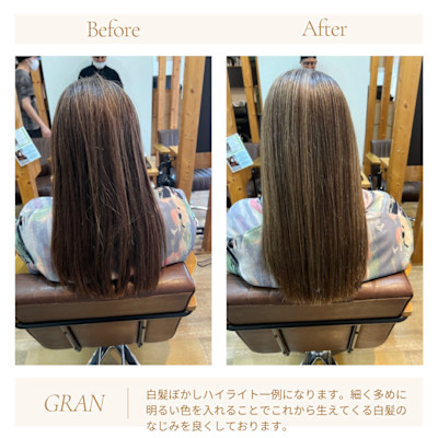 お客様髪質改善データ2044（白髪のぼかし方一例）