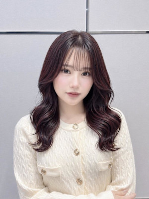 ハッシュカット/顔周りカット/ダークブラウン/シャギーカット