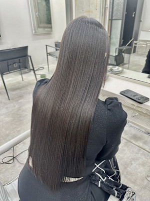 韓国顔まわりレイヤーカットグレージュオリーブベージュブラウン