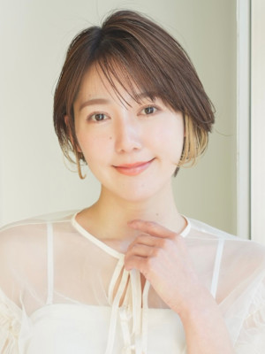 ショート・ボブ/丸顔/前髪あり/絶壁解消/30代/40代