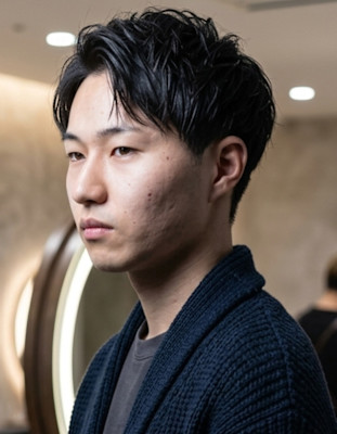 メンズアップバングビジネスショート♯97 京都駅