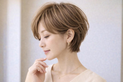 ◇大人40代50代60代ショートボブ丸みショート白髪ぼかし