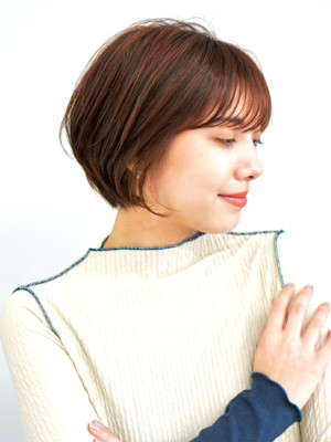 前下がりショート・ボブ/絶壁解消/前髪あり/40代/30代