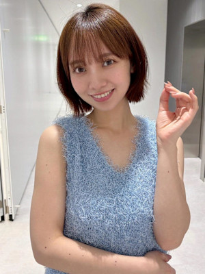 大人可愛い 外ハネボブ×シースルーバング
