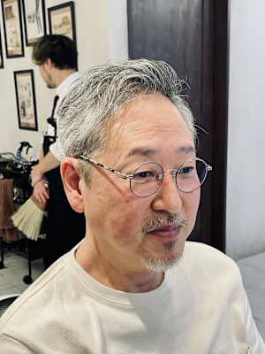 【70代 男性】シニア七三パーマ