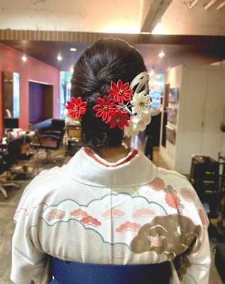 卒業式　袴　大人シニオンアップスタイル