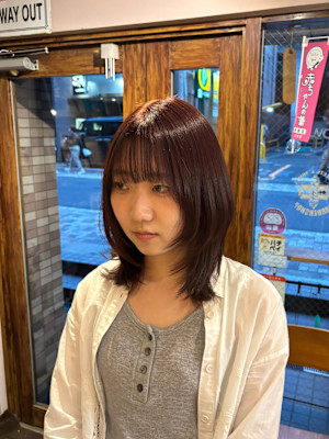 ハッシュカット×ワインレッド【代々木上原】