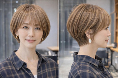 ◇大人可愛い40代50代60代丸みショート白髪ぼかし