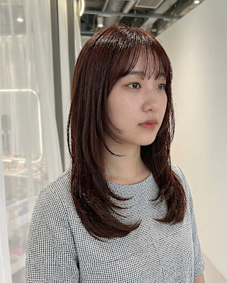 小顔見え顔まわりレイヤー×韓国ロング