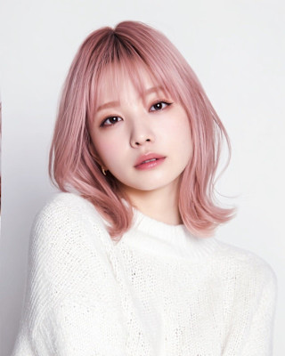 韓国アイドルハイトーンカラー×くびれボブ
