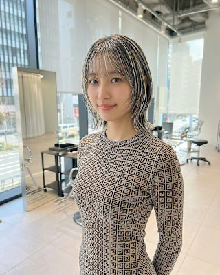 韓国似合わせウルフカット×ハイトーンベージュ