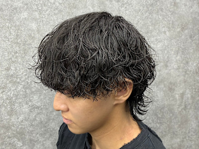 波巻きパーマ マッシュスタイル シャドウパーマ