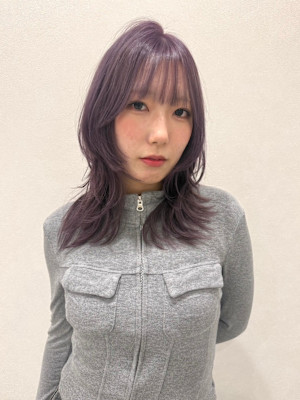 ラベンダーカラー×レイヤーカット