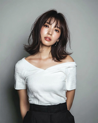 韓国トレンドくびれボブ×落ち着き暗髪 前髪あり【梅田】