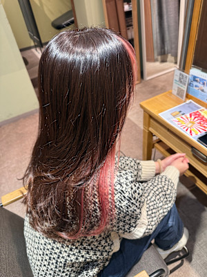 *ピンクブラウン*インナーカラー/ピンクベージュ*