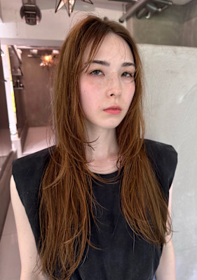 ロングレイヤー　ニュアンスウェーブ　ストレート　ワンカール