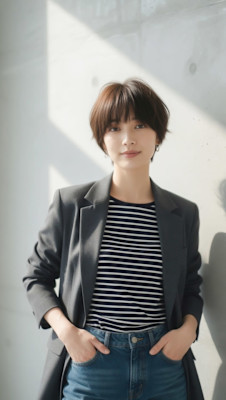 【横顔美人のメリハリヘア】耳かけで魅せる大人ショート