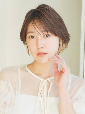 ショート・ボブ/丸顔/前髪あり/絶壁解消/30代/40代