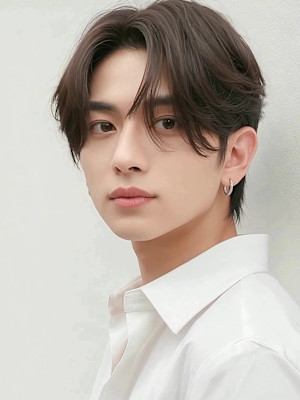 コンマヘアビジカジナチュラルセンターパート　フェザーカット
