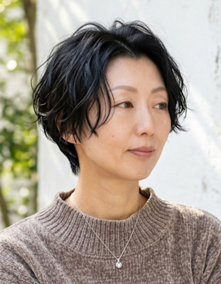 20代30代40代　抜け感パーマ大人ショート＃3　近江八幡