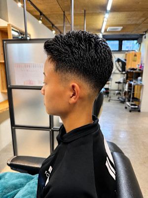 メンズショート×フェード