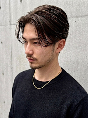 【メンズ】大人を上げる色気◎清潔感フェザーパーマ×時短セット