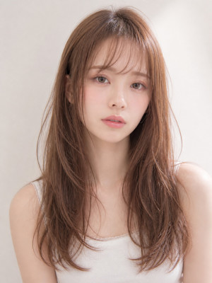 大人可愛い韓国レイヤー×シースルーバング
