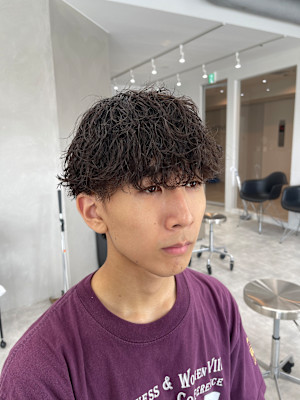 波巻きパーマツイストスパイラルパーマメンズマッシュパーマ