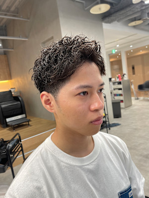 波巻きパーマツイストスパイラルパーマメンズマッシュパーマ