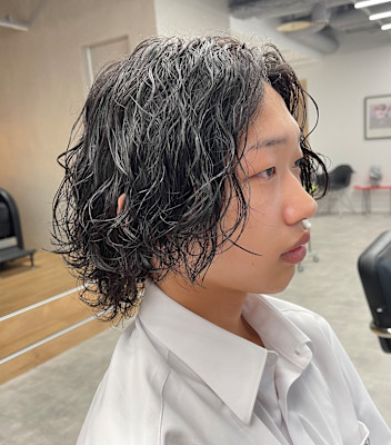 波巻きパーマツイストスパイラルパーマメンズマッシュパーマ