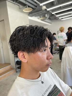 波巻きパーマツイストスパイラルパーマメンズマッシュパーマ