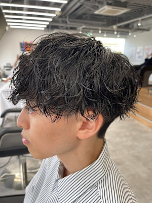 波巻きパーマツイストスパイラルパーマメンズマッシュパーマ