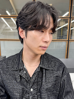 20代フェザーパーマ◎ニュアンスパーマ×暗髪